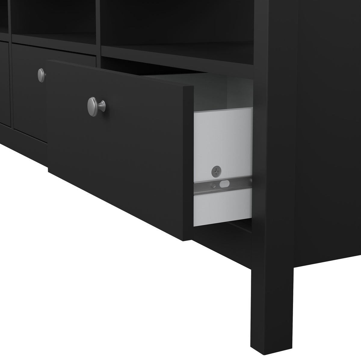 Maria TV Unit 3 Drawers in Matt Black