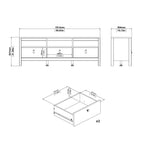 Maria TV-Unit 3 Drawers in Jackson Hickory Oak
