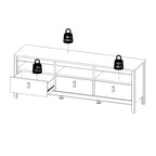 Maria TV-Unit 3 Drawers in Jackson Hickory Oak