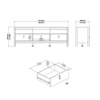Maria TV Unit 3 Drawers in Cashmere