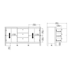 Maria Sideboard 2 Doors 3 Drawers in Matt Black