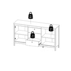 Maria Sideboard 2 Doors 3 Drawers in Matt Black