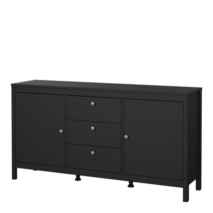 Maria Sideboard 2 Doors 3 Drawers in Matt Black