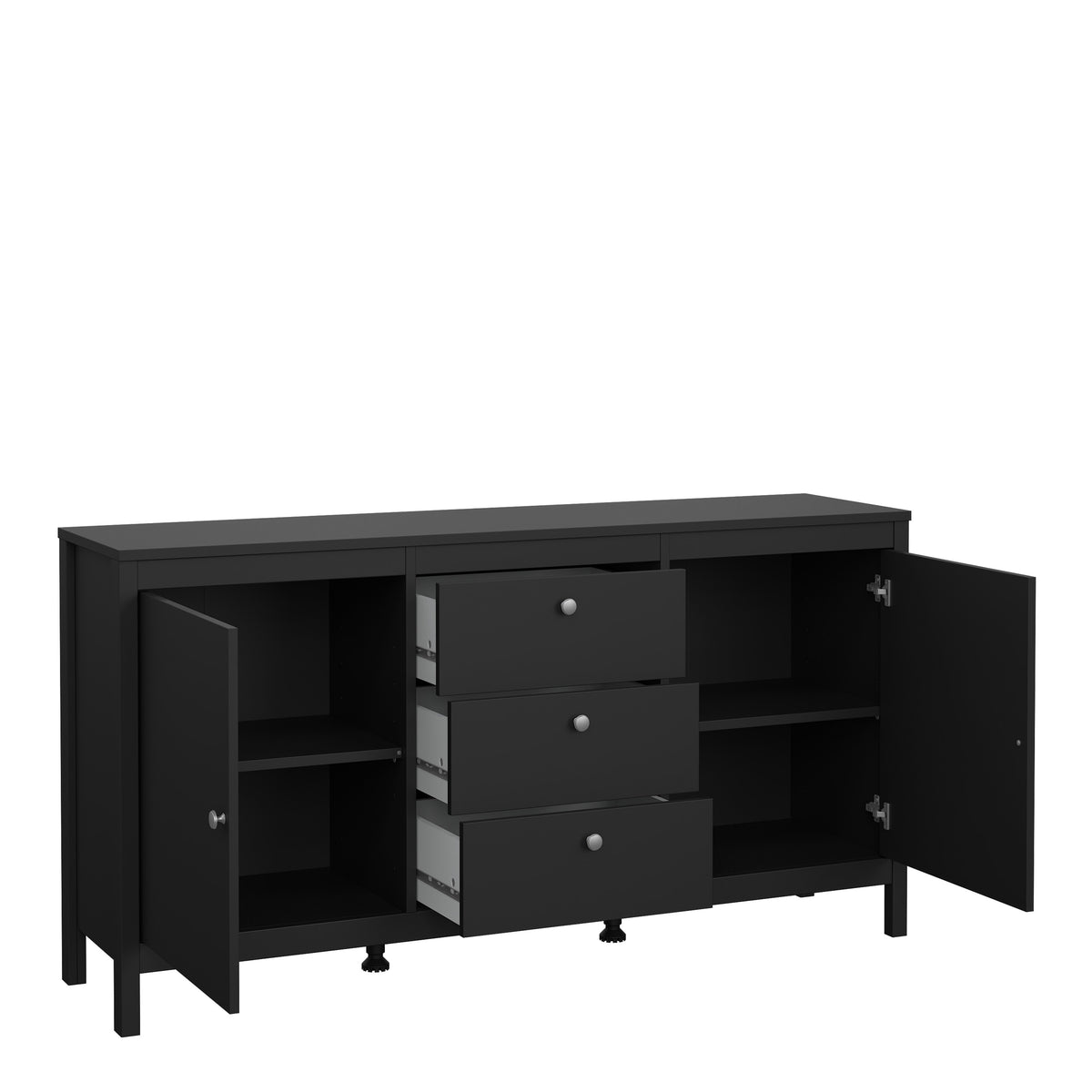 Maria Sideboard 2 Doors 3 Drawers in Matt Black