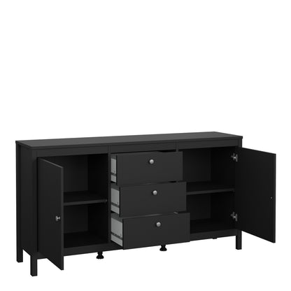 Maria Sideboard 2 Doors 3 Drawers in Matt Black