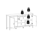 Maria 2 Door/3 Drawer Sideboard in Jackson Hickory Oak