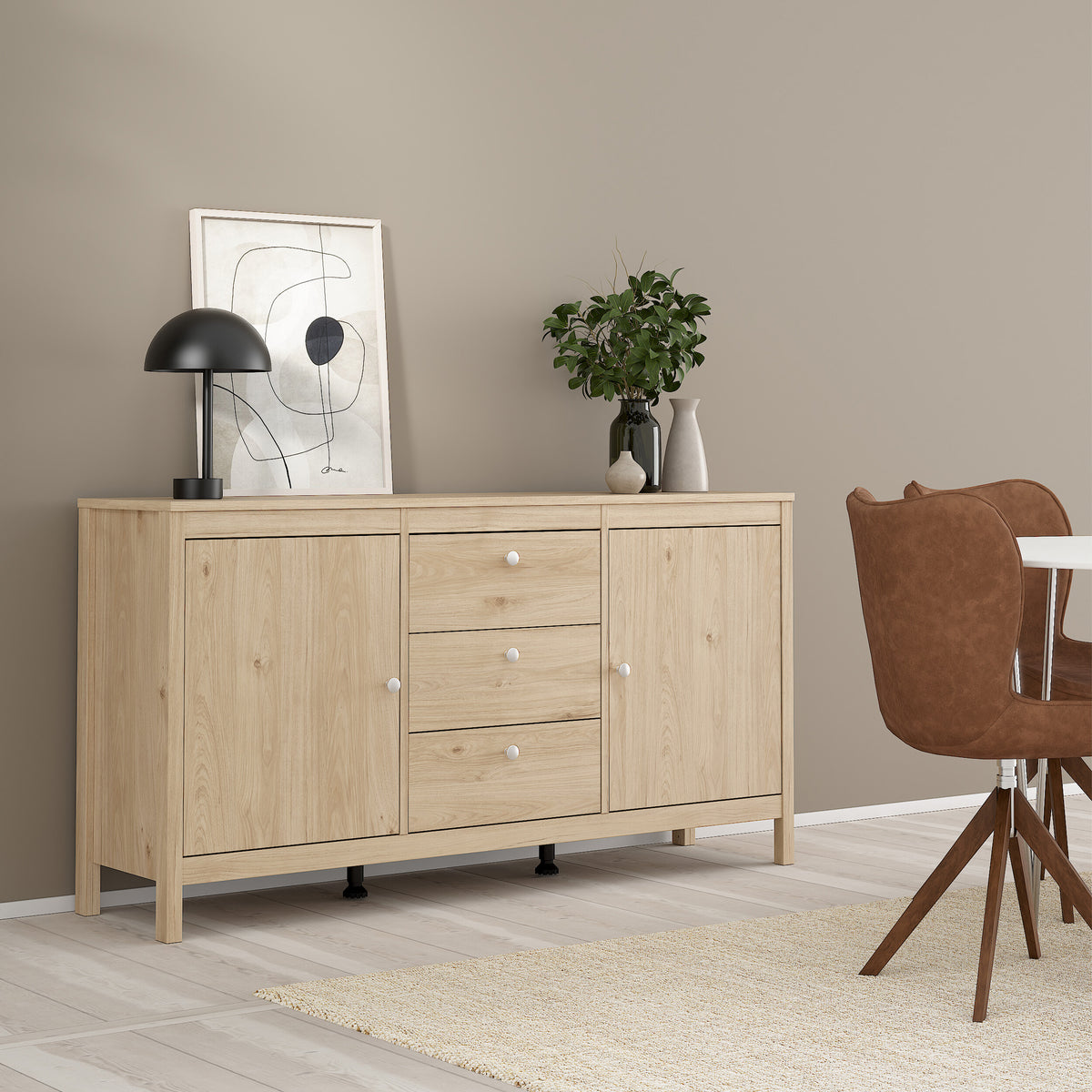 Maria 2 Door/3 Drawer Sideboard in Jackson Hickory Oak