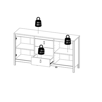 Maria 2 Door/ 3 Drawer Sideboard in Cashmere