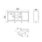 Maria 2 Door/ 3 Drawer Sideboard in Cashmere