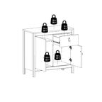 Maria 2 Door/ 1 Drawer Sideboard in White