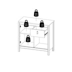 Maria 2 Door/ 1 Drawer Sideboard in Matt Black