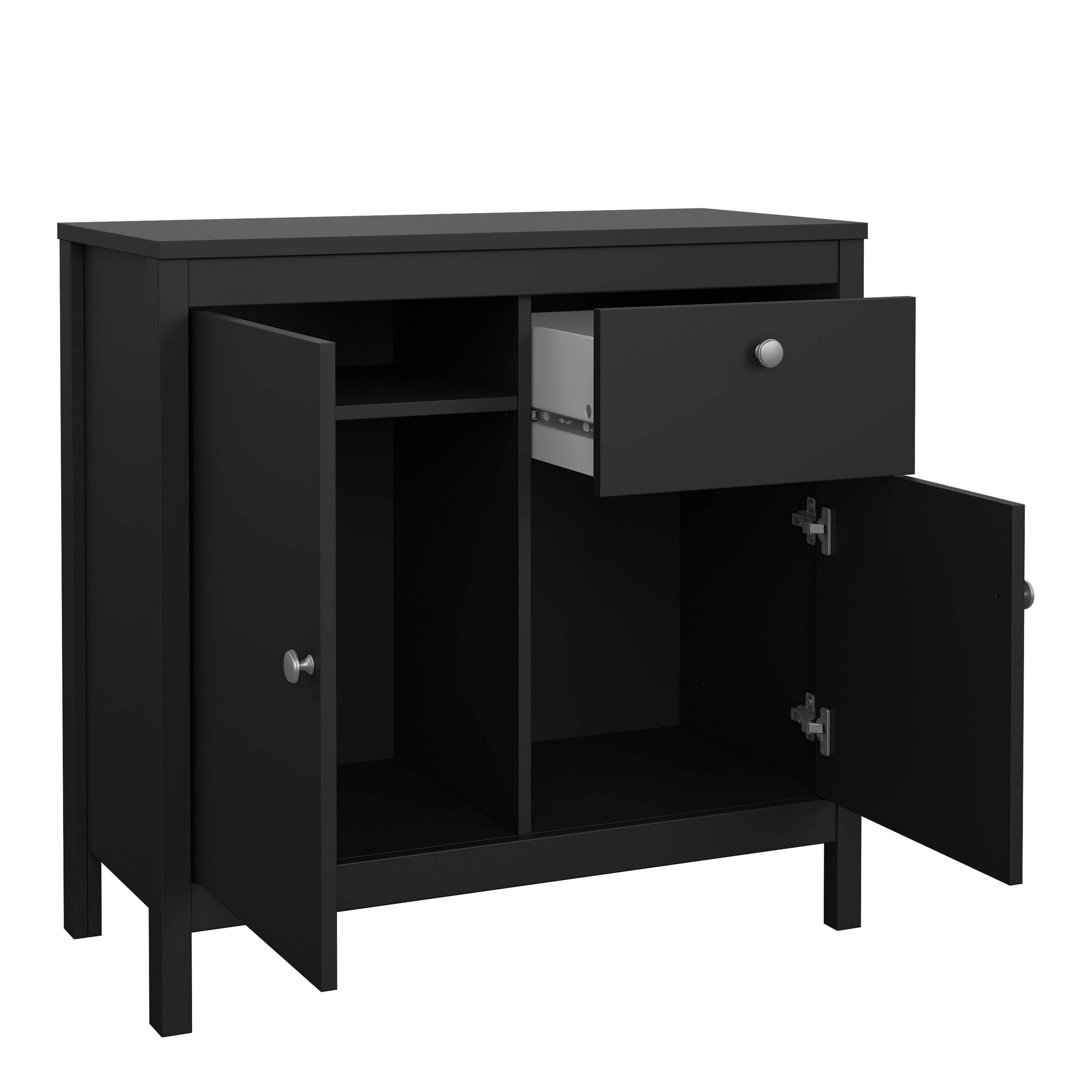 Maria 2 Door/ 1 Drawer Sideboard in Matt Black