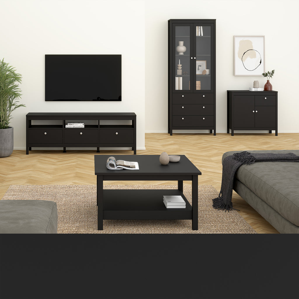 Maria 2 Door/ 1 Drawer Sideboard in Matt Black