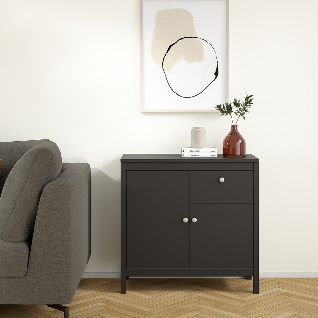 Maria 2 Door/ 1 Drawer Sideboard in Matt Black
