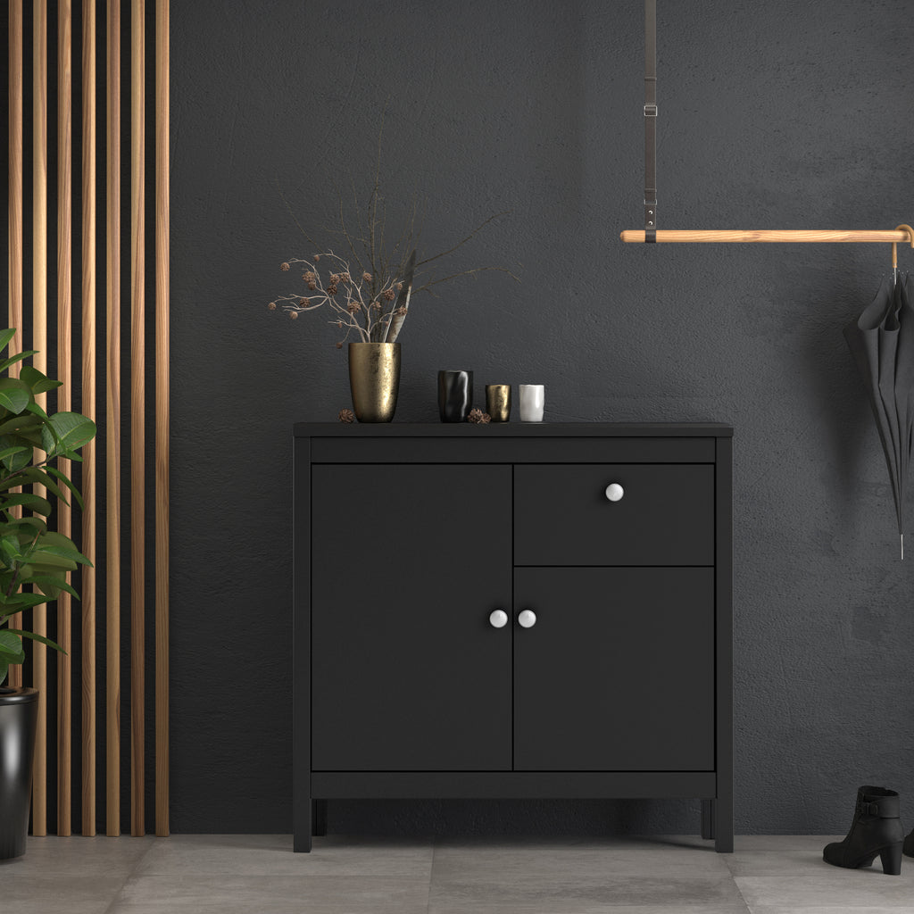 Maria 2 Door/ 1 Drawer Sideboard in Matt Black