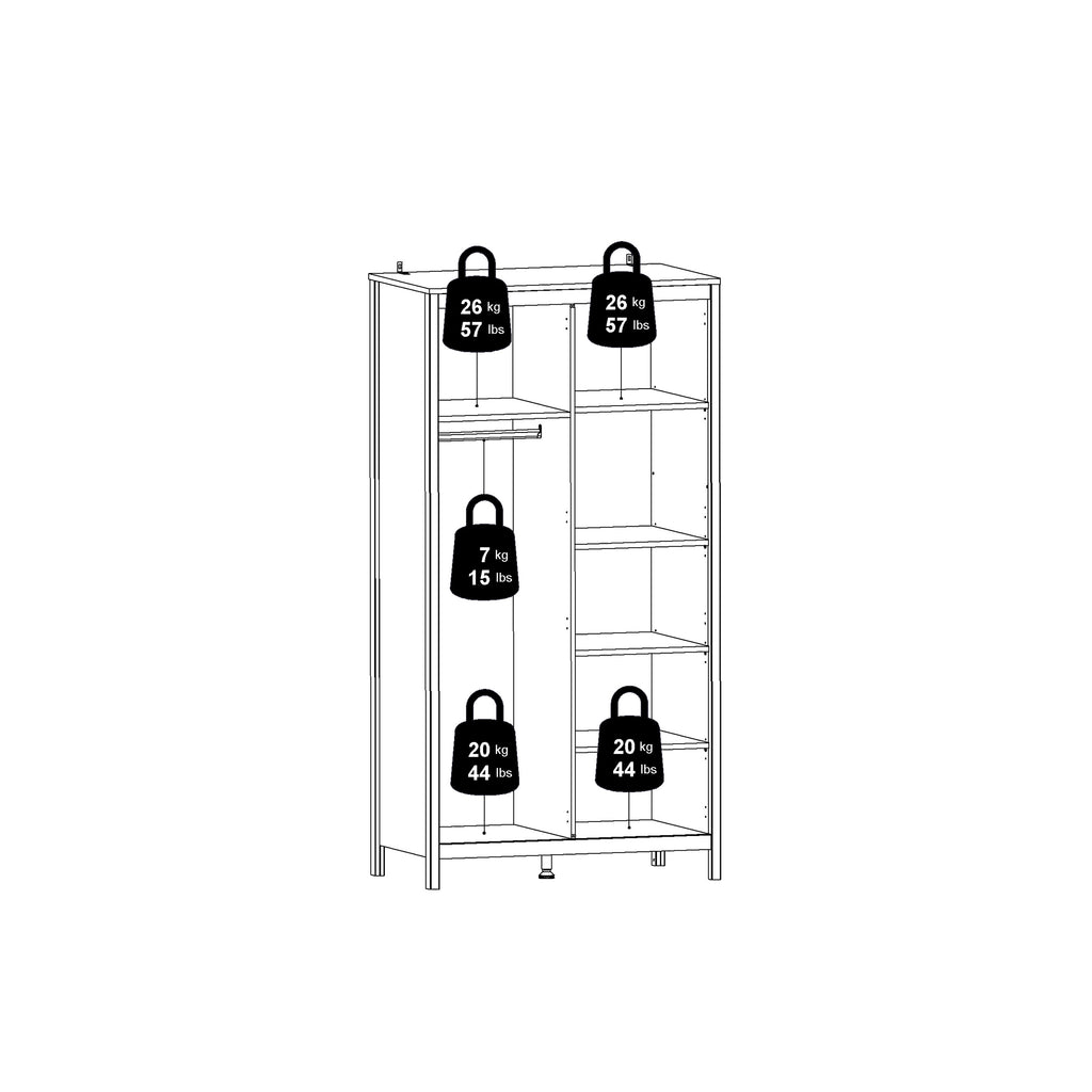 Maria Wardrobe with 2 Doors in White