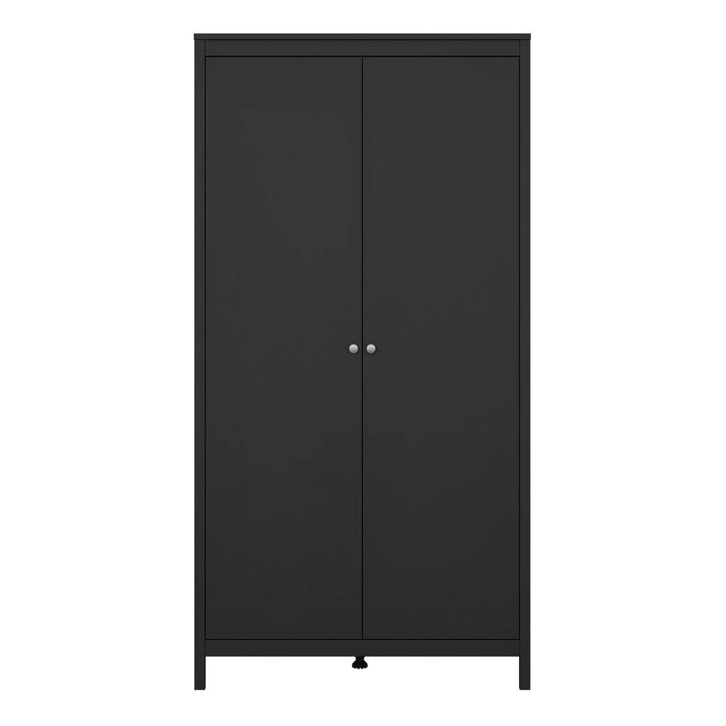 Maria Wardrobe with 2 Doors in Matt Black