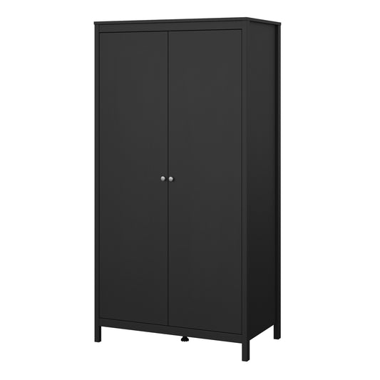 Maria Wardrobe with 2 Doors in Matt Black