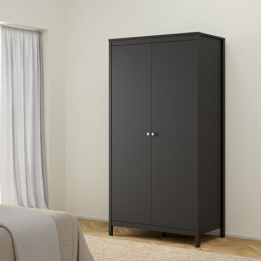 Maria Wardrobe with 2 Doors in Matt Black