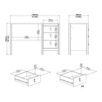 Maria 3 Drawer Dressing Table/ Desk in White