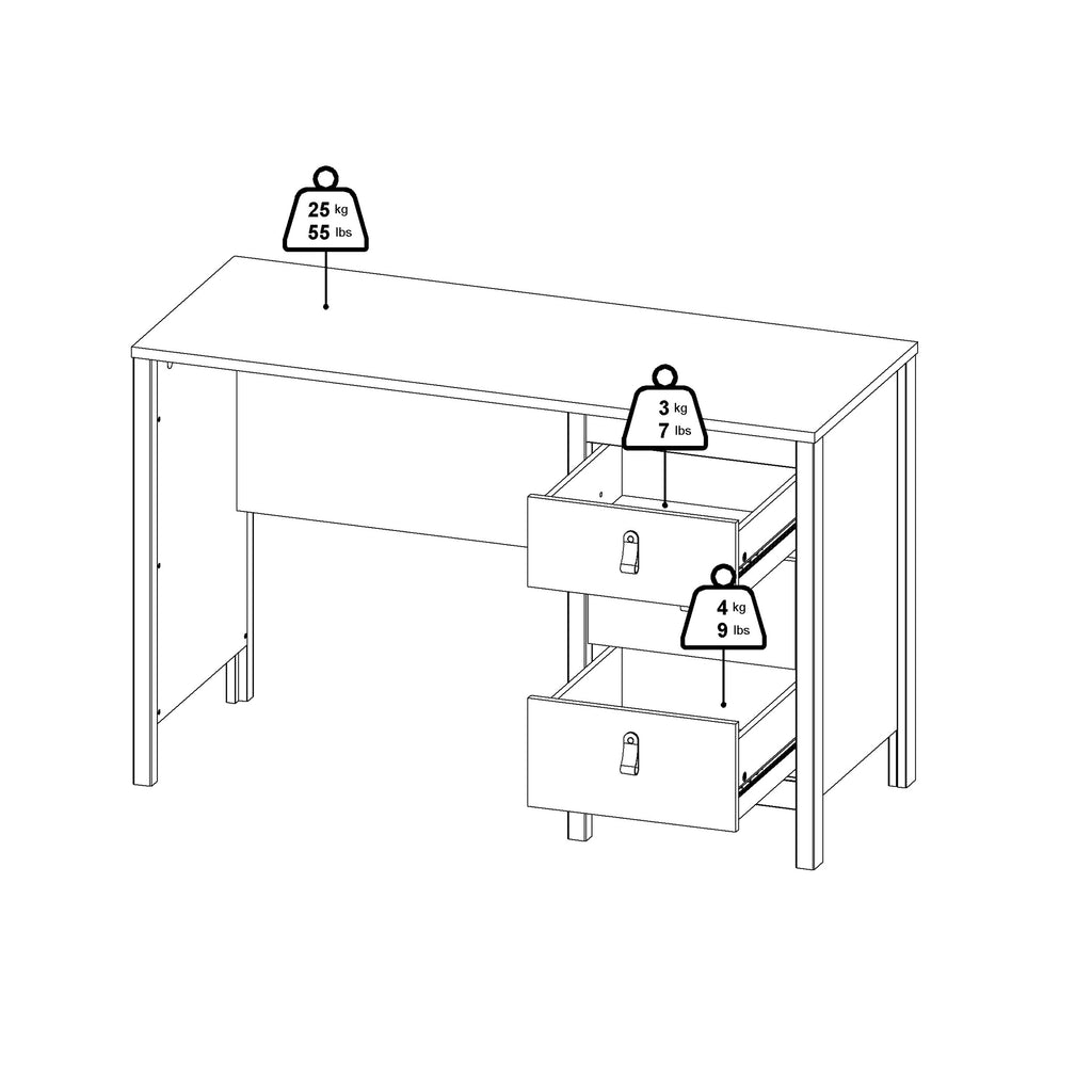 Maria 3 Drawer Dressing Table/ Desk in White