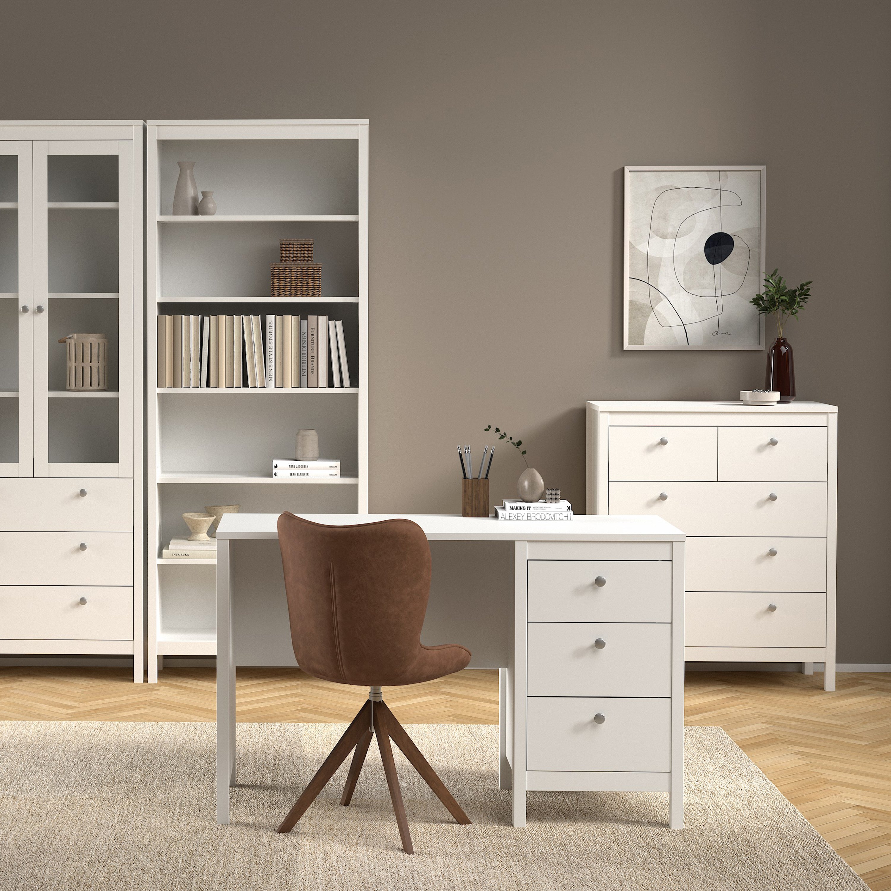 Maria 3 Drawer Dressing Table/ Desk in White