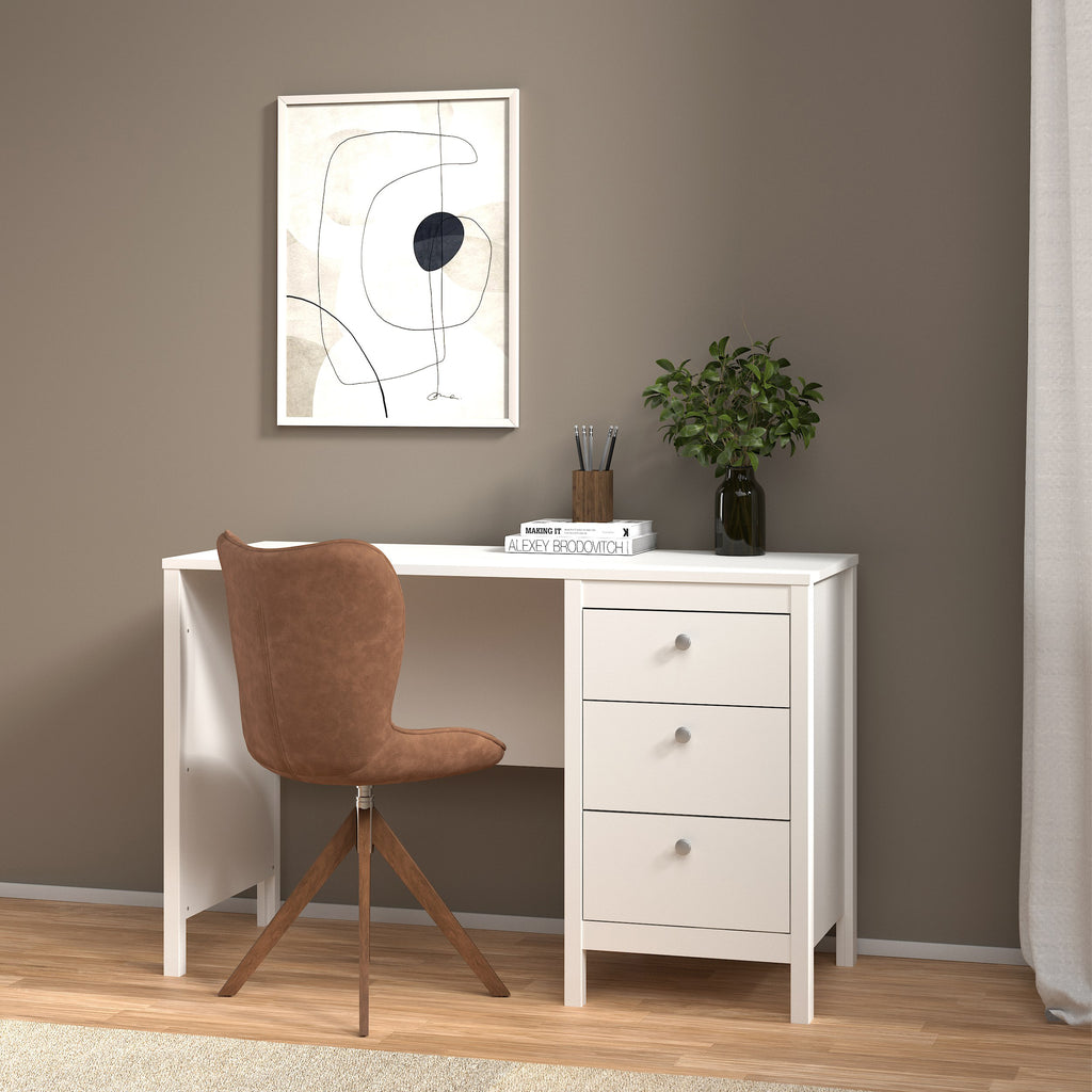 Maria 3 Drawer Dressing Table/ Desk in White