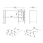 Maria 3 Drawer Dressing Table/ Desk in Matt Black