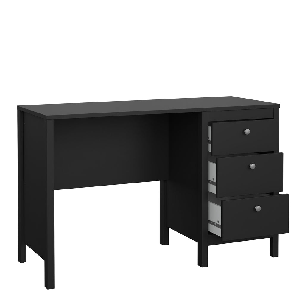 Maria 3 Drawer Dressing Table/ Desk in Matt Black