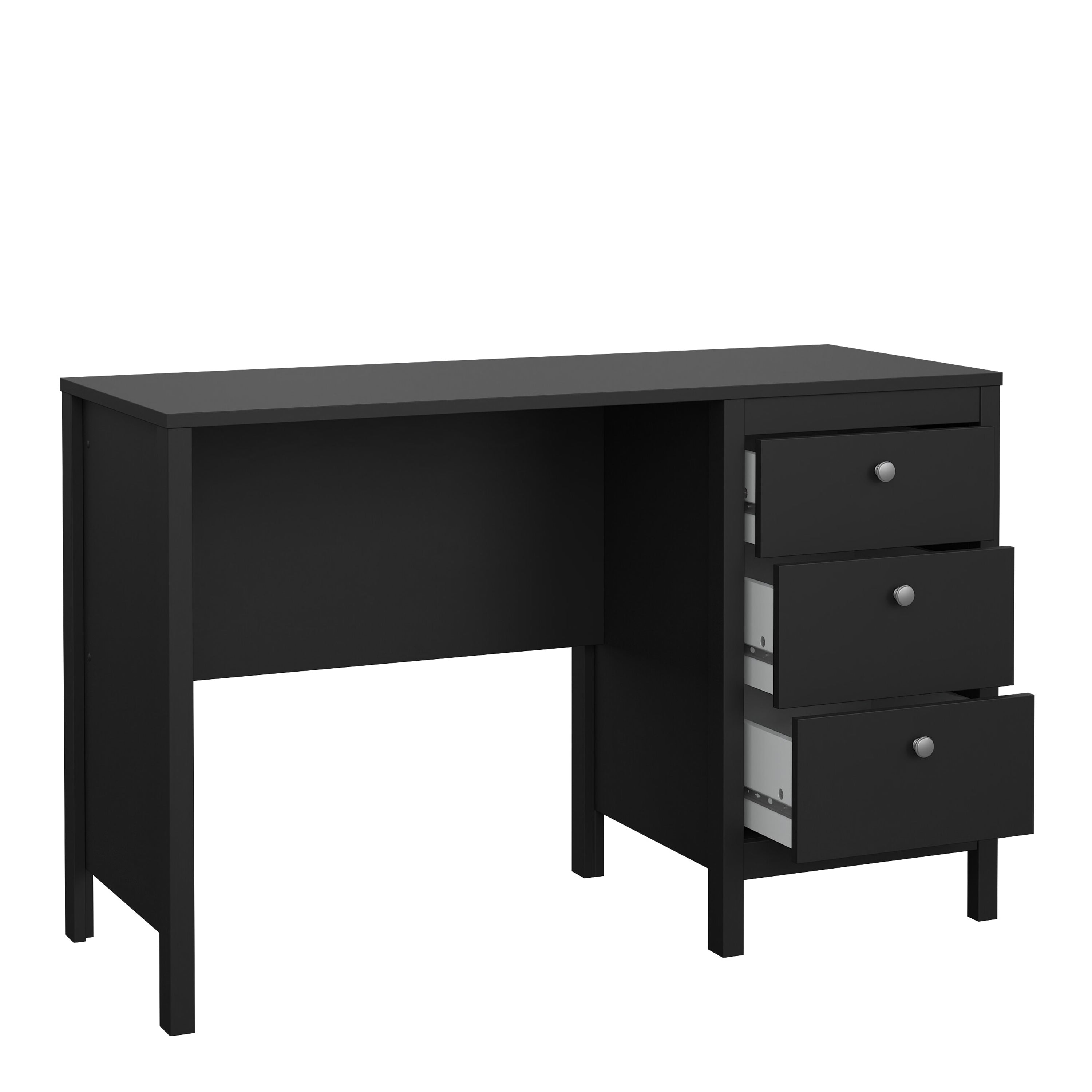 Maria 3 Drawer Dressing Table/ Desk in Matt Black