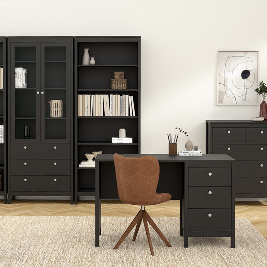 Maria 3 Drawer Dressing Table/ Desk in Matt Black