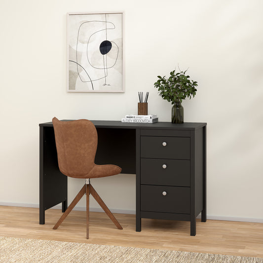 Maria 3 Drawer Dressing Table/ Desk in Matt Black
