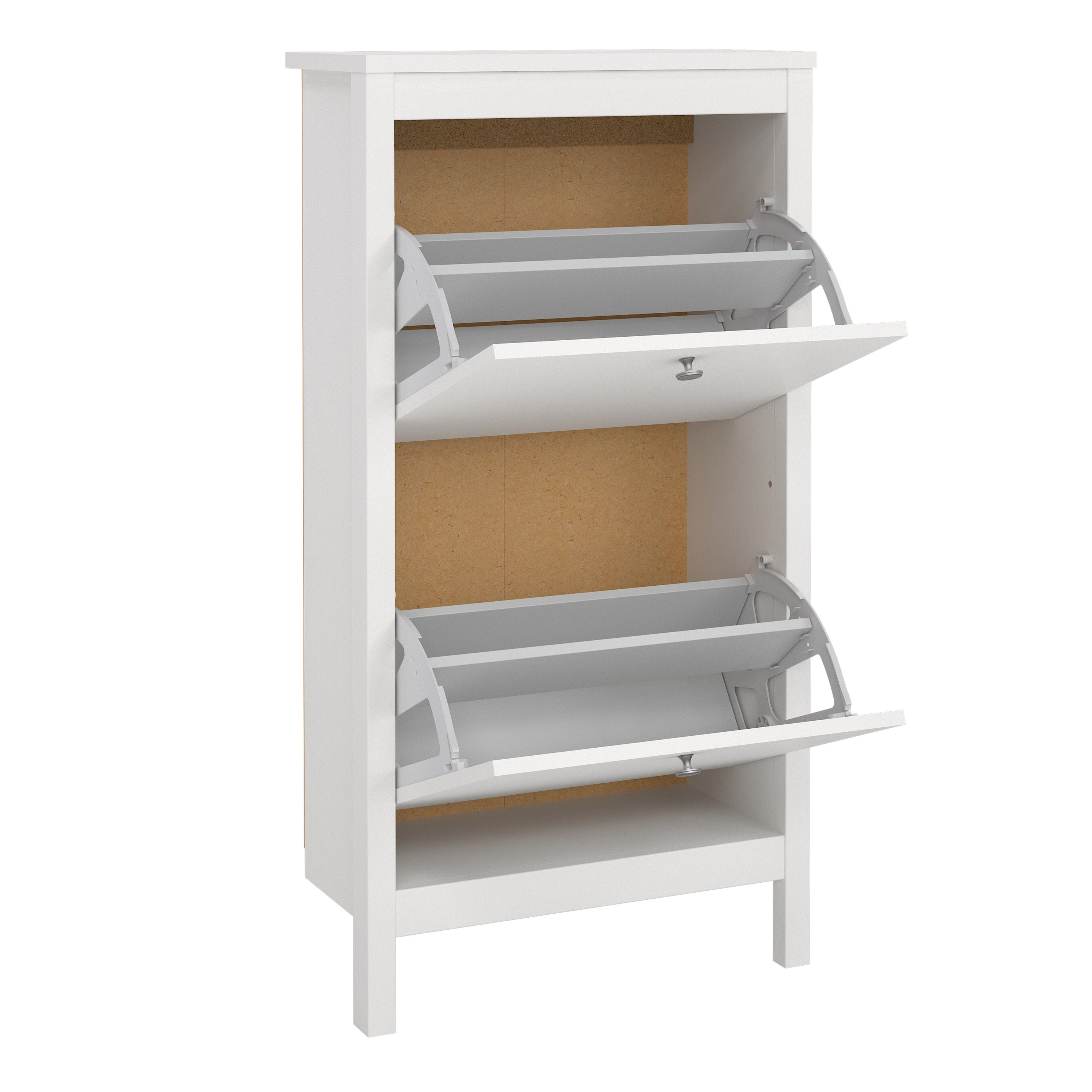 Maria Shoe Cabinet 2 Flip Down Doors White