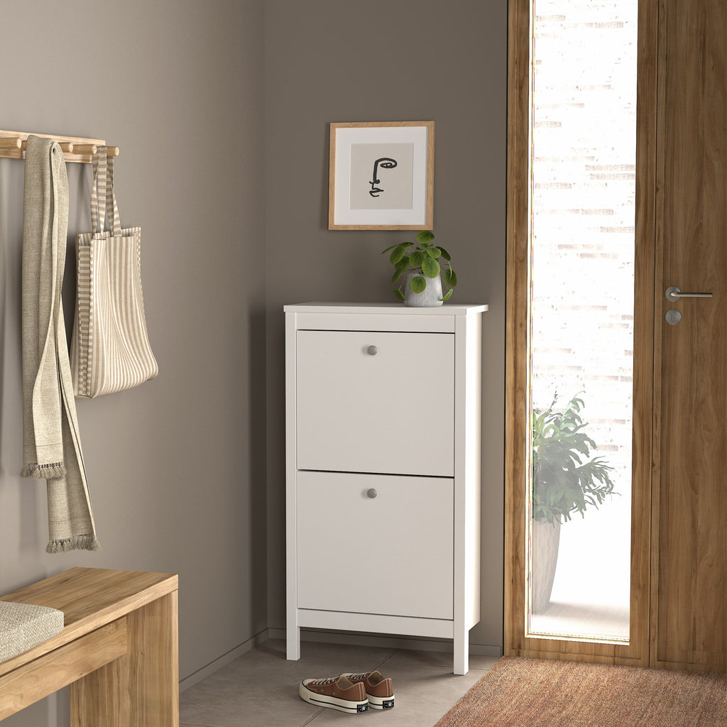 Maria Shoe Cabinet 2 Flip Down Doors White