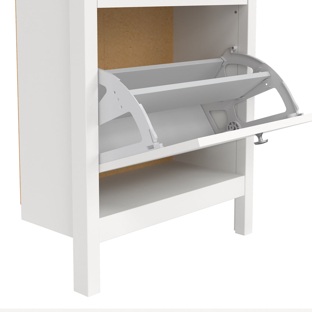 Maria Shoe Cabinet 2 Flip Down Doors White