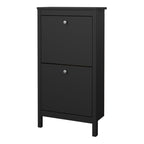 Maria Shoe Cabinet 2 Flip Down Doors Matt Black