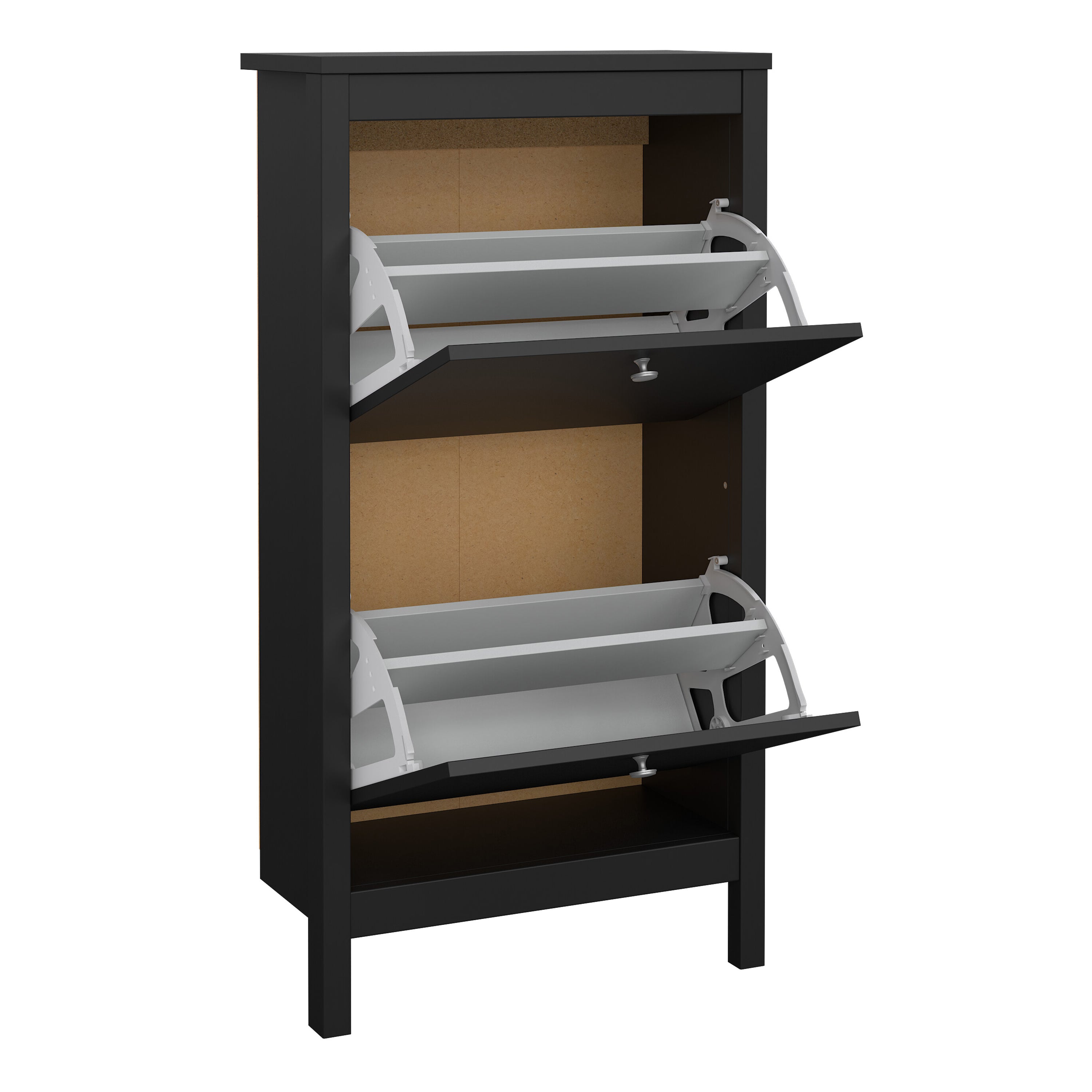 Maria Shoe Cabinet 2 Flip Down Doors Matt Black