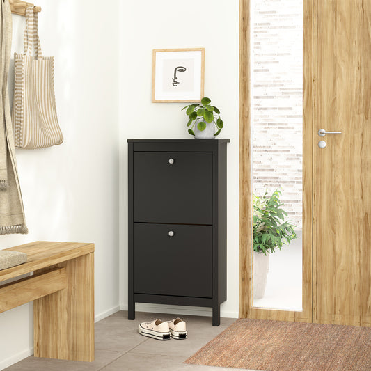 Maria Shoe Cabinet 2 Flip Down Doors Matt Black