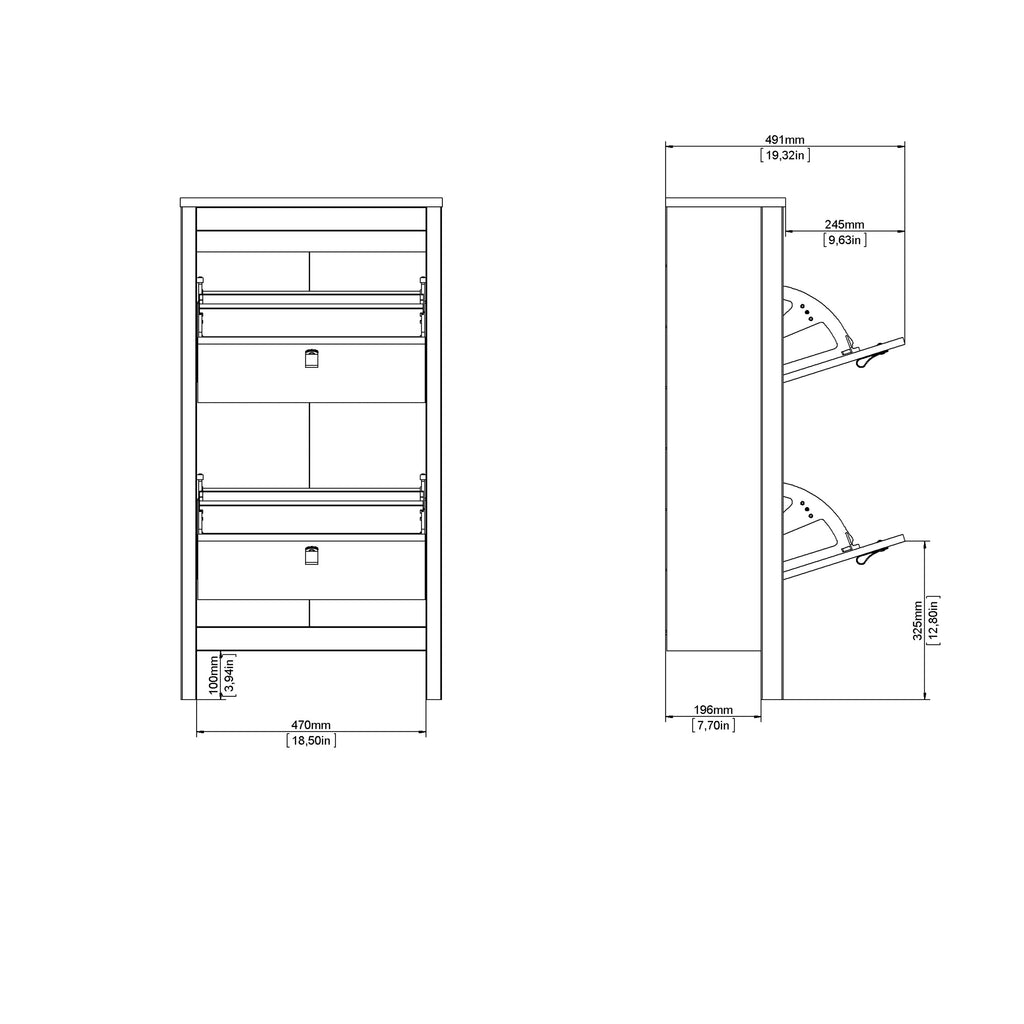 Maria Shoe Cabinet 2 Doors in Jackson Hickory Oak