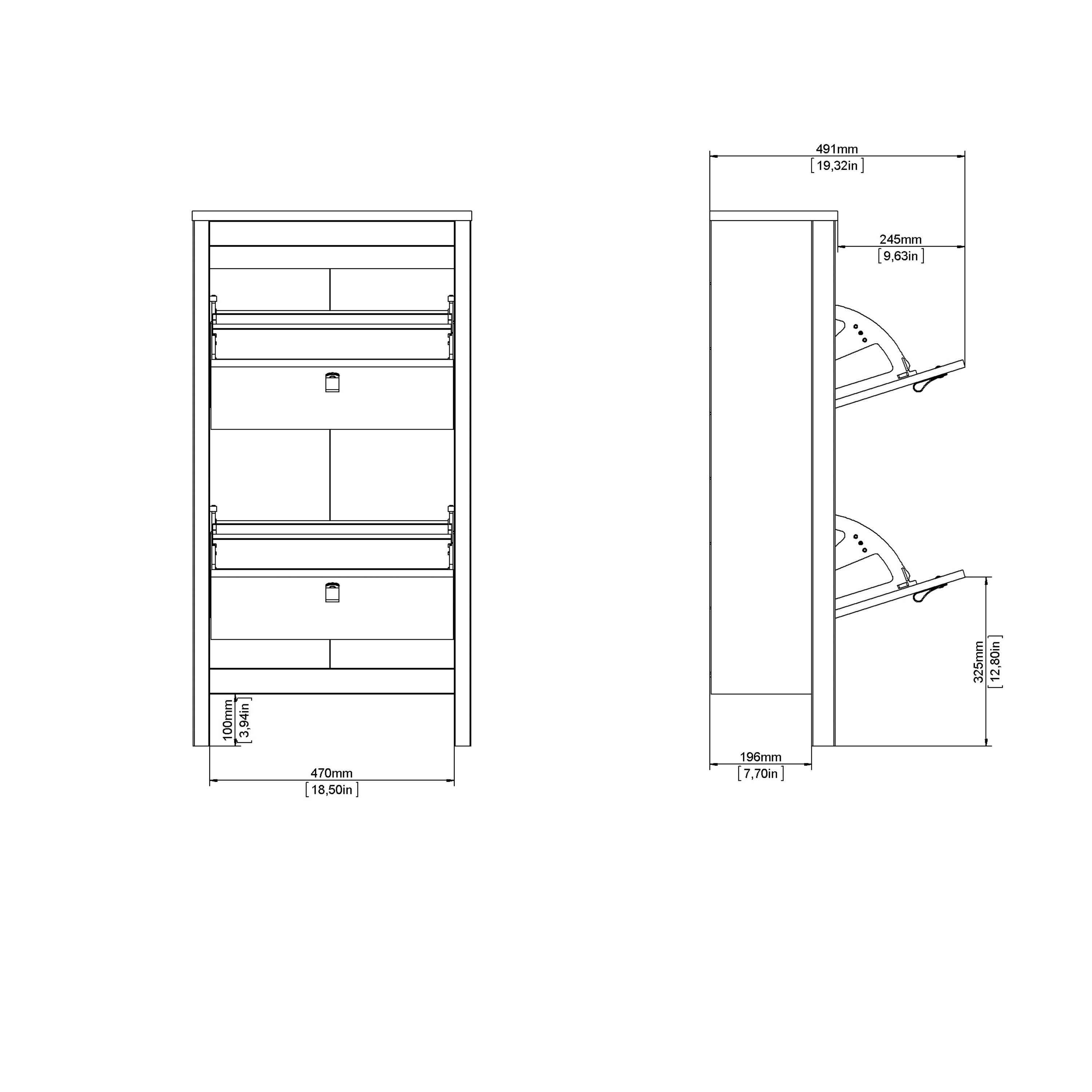 Maria Shoe Cabinet 2 Doors in Jackson Hickory Oak