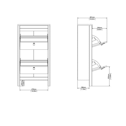 Maria Shoe Cabinet 2 Flip Down Doors in Cashmere
