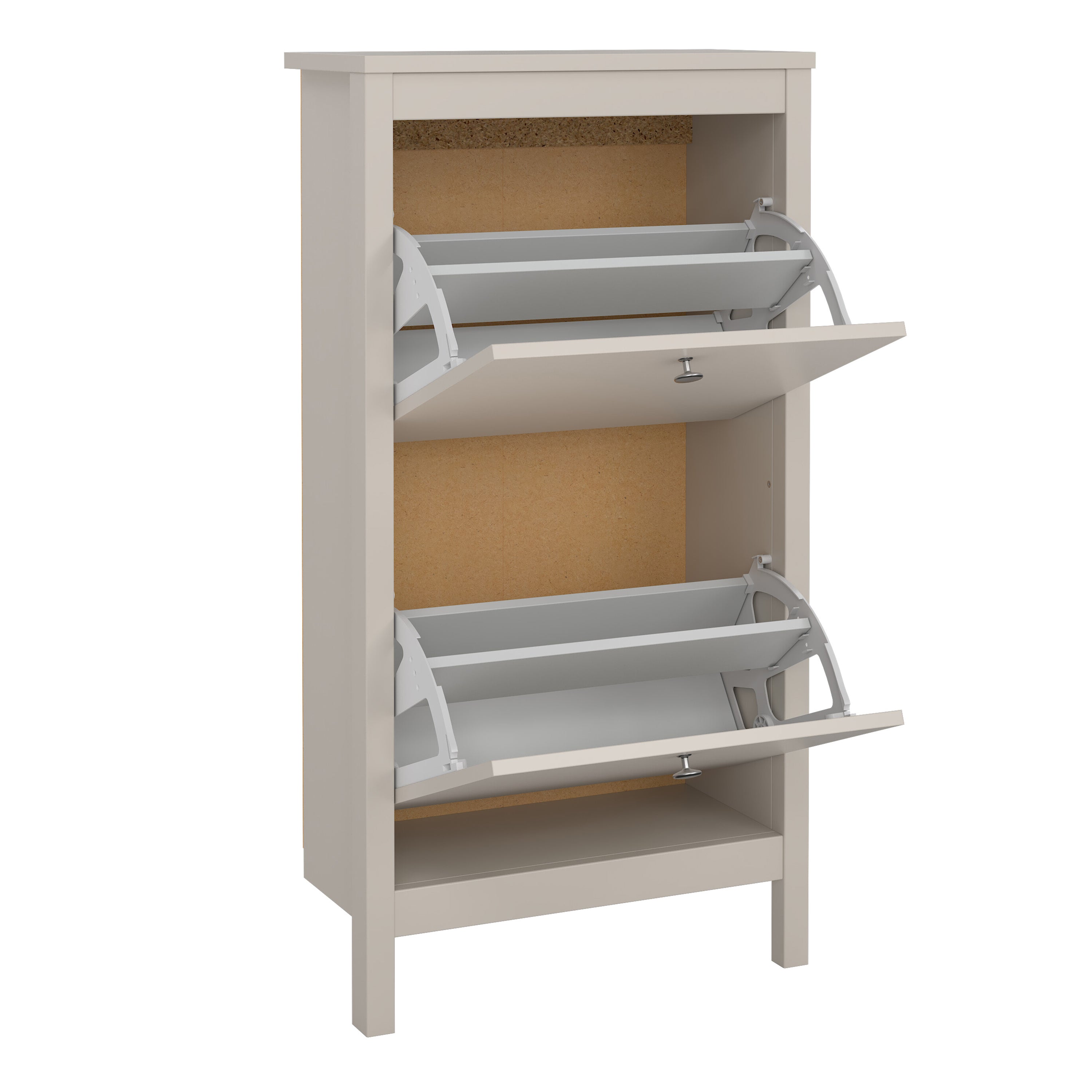 Maria Shoe Cabinet 2 Flip Down Doors in Cashmere