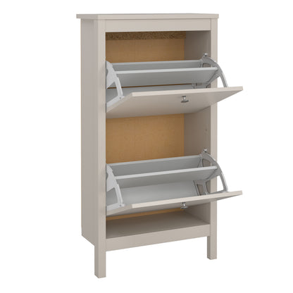 Maria Shoe Cabinet 2 Flip Down Doors in Cashmere