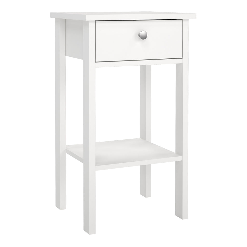 Maria Bedside Table with 1 Drawer in White
