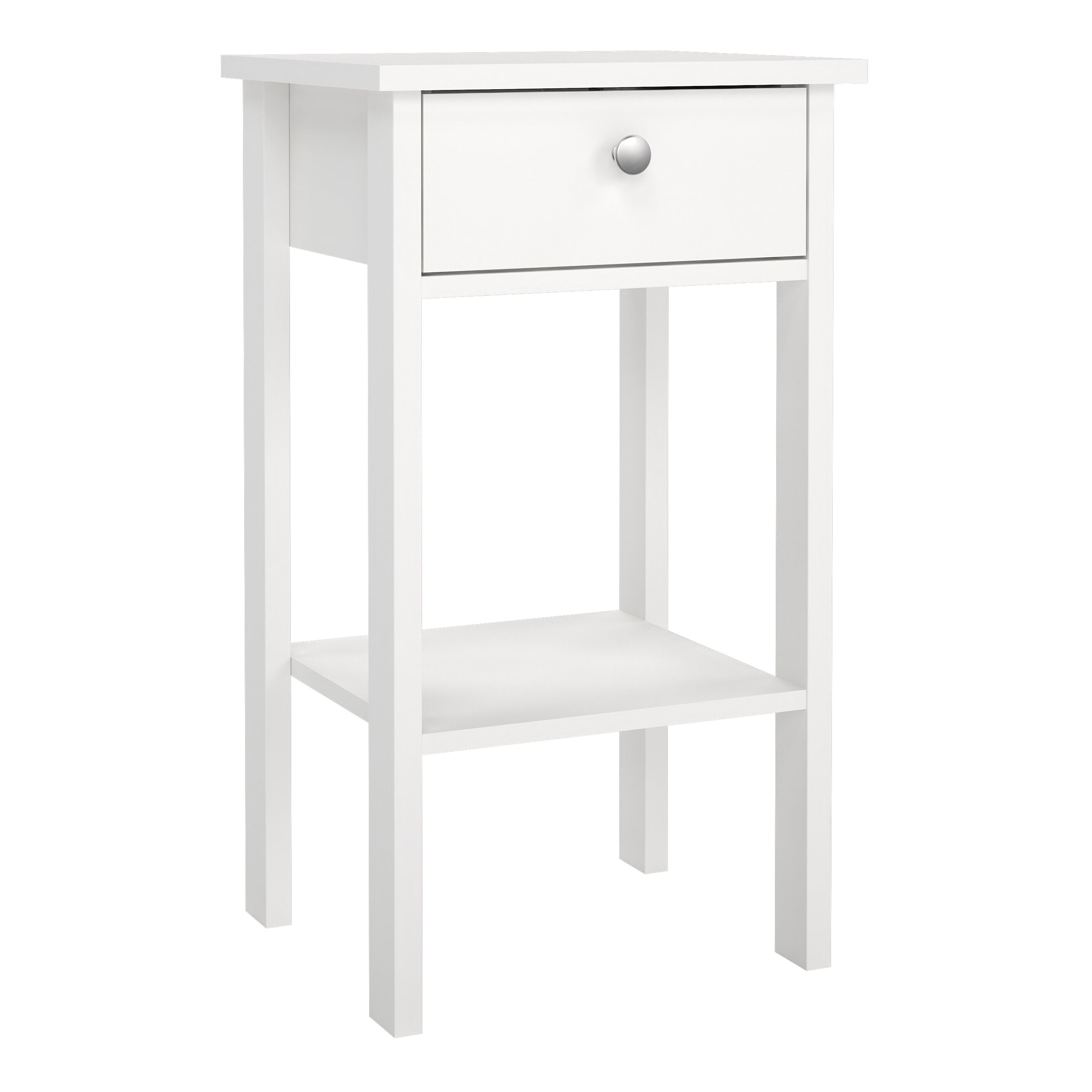 Maria Bedside Table with 1 Drawer in White
