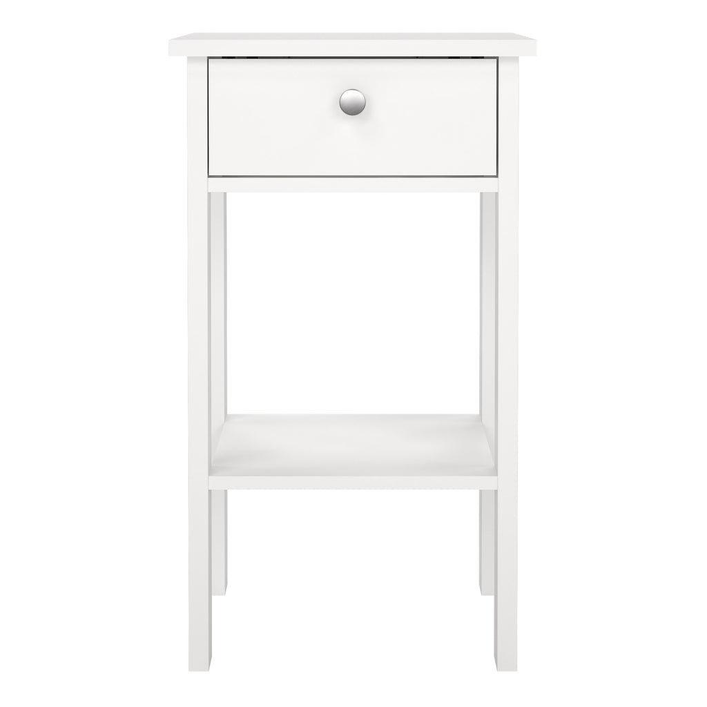 Maria Bedside Table with 1 Drawer in White
