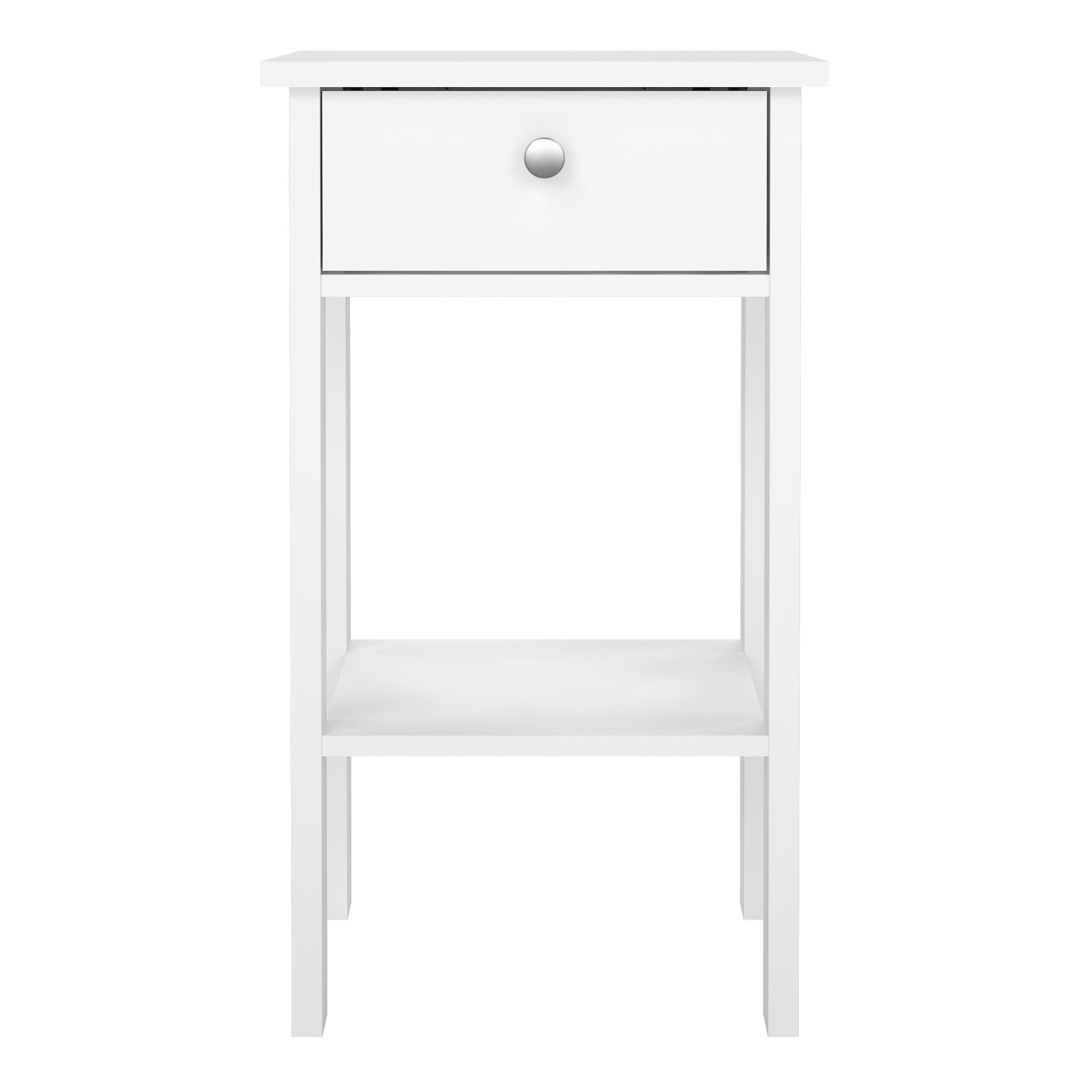 Maria Bedside Table with 1 Drawer in White