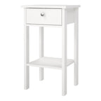 Maria Bedside Table with 1 Drawer in White