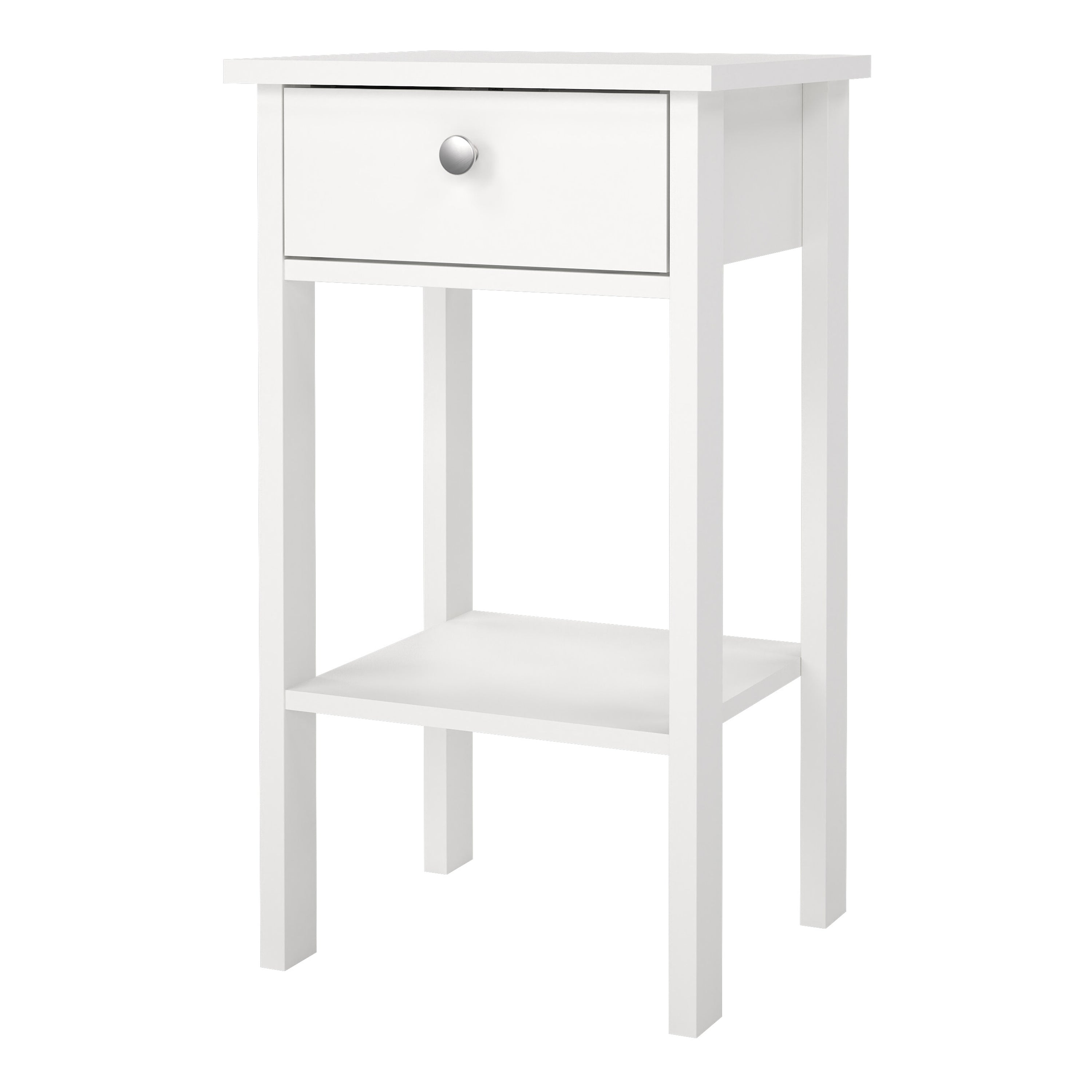 Maria Bedside Table with 1 Drawer in White