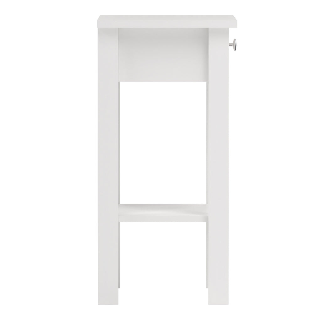 Maria Bedside Table with 1 Drawer in White